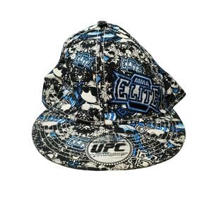MMA Elite Adult S/M Skull Graphics Fitted Cap Hat Blue White